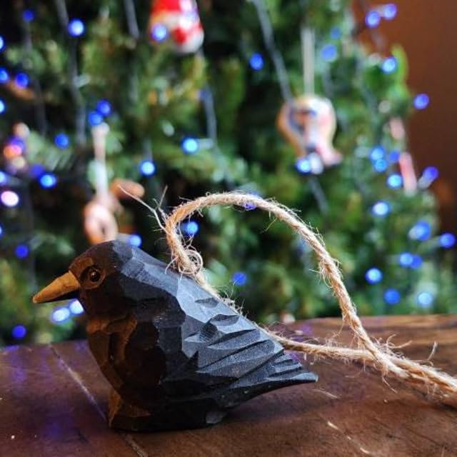 Amazon.com: Selsela Raven Crow Wooden Ornament – Hand-Carved